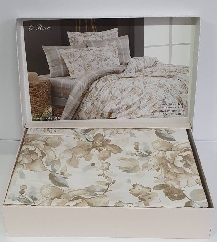 Постільна білизна Maison D'or ранфорс Le Rose 200х220 Beige