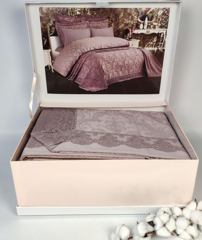 Набір Покривало + постіль Maison D'or Mirabella Dantella 260x260 Lilac
