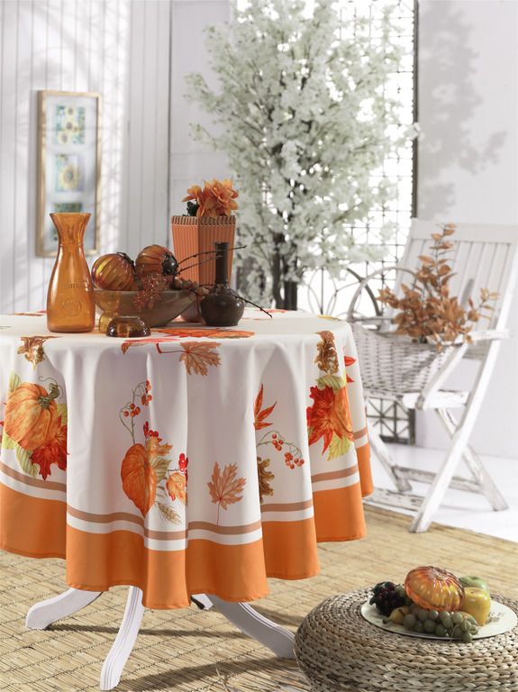 Скатертина Maison D'or 160Q Garden Pumpkin Orange