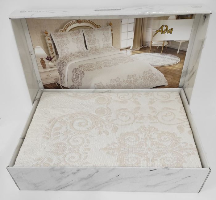 Покривало My Bed Жакард 240x260 з наволочками Ada Beige
