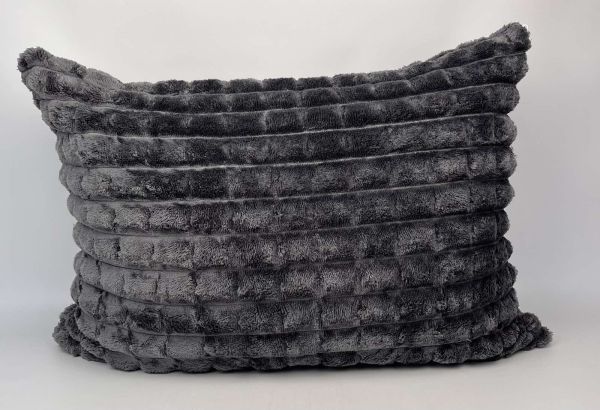 Наволочка велюрова "Клітка" 50x70 Anthracite