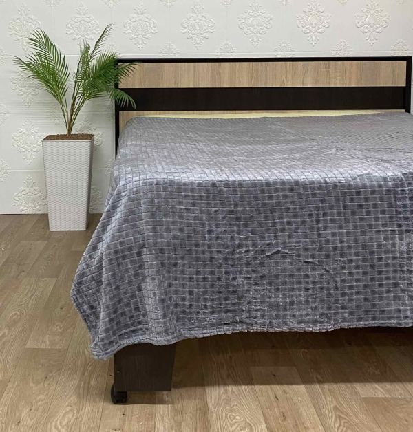Покривало велюр євро (1214) 150х200 Light Grey