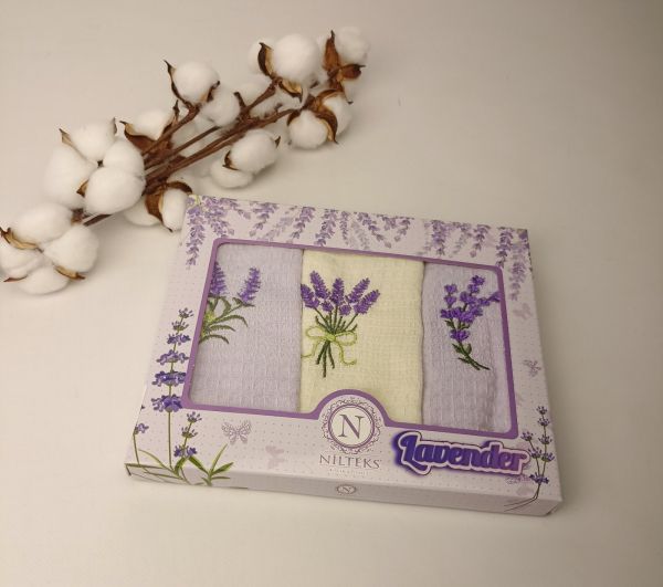 Набір вафельних рушників Nilteks 3 шт Classy Lavender
