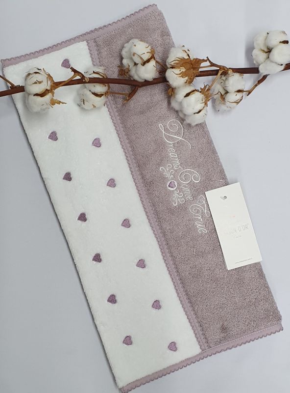 Рушник Maison D'or Lavoine Hearts 50x100 Dark Lilac