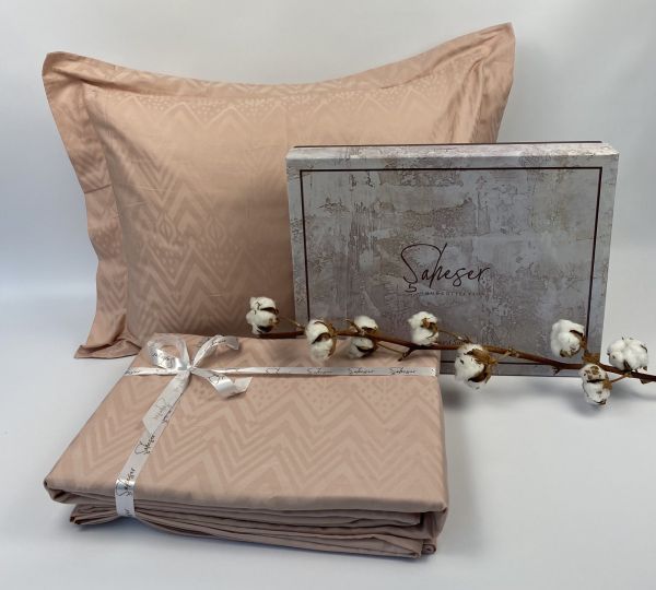 Постільна білизна Saheser Jacquard Vip Satin 200X220 Golden Pudra