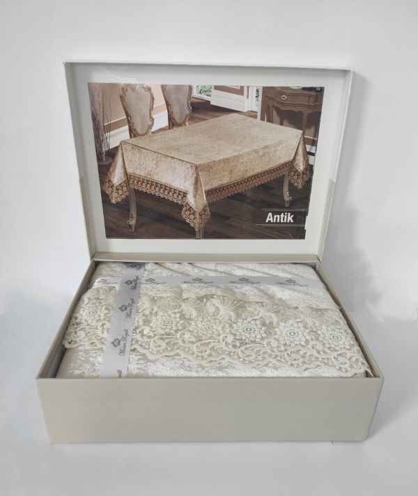 Скатертина Велюр Maison Royale 140x180 ovale Antik Cream