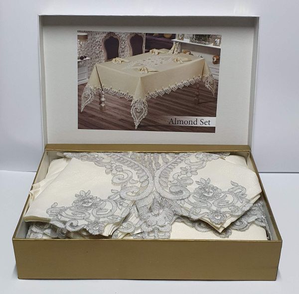 Скатертина Set Maison Royale 160x220+8 psc Almond Grey