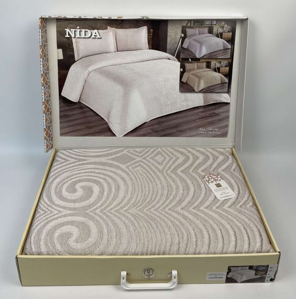 Покривало Moda Box 240х260 з наволочками Nida Bej