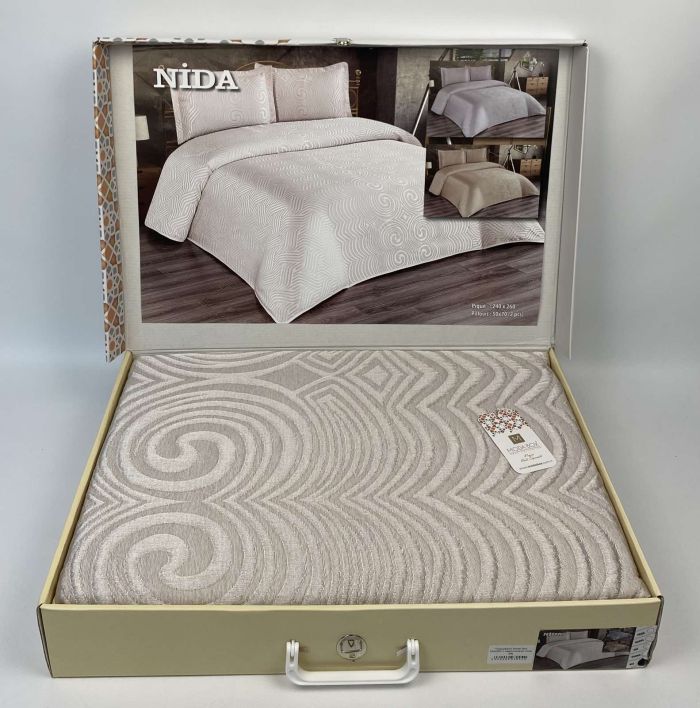 Покривало Moda Box 240х260 з наволочками Nida Bej