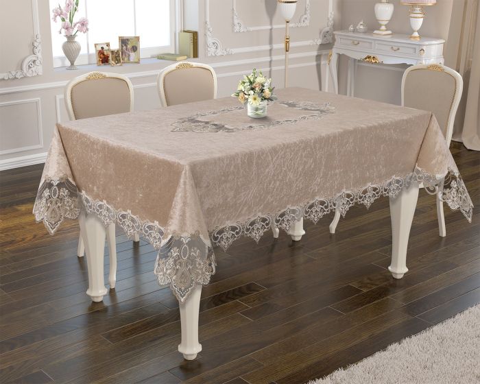 Скатертина Велюр Acme Tekstil 160x220 Melisa Capiccino