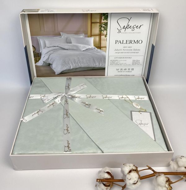 Постільна білизна Saheser ранфорс Palermo 200х220 Mint