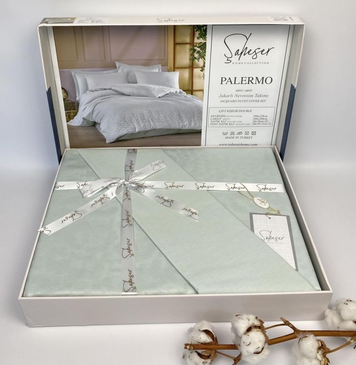 Постільна білизна Saheser ранфорс Palermo 200х220 Mint
