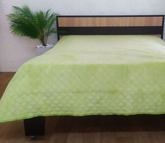 Покривало ТЕП "ВЕЛЮР" 240*220см Light green Ромб круглий