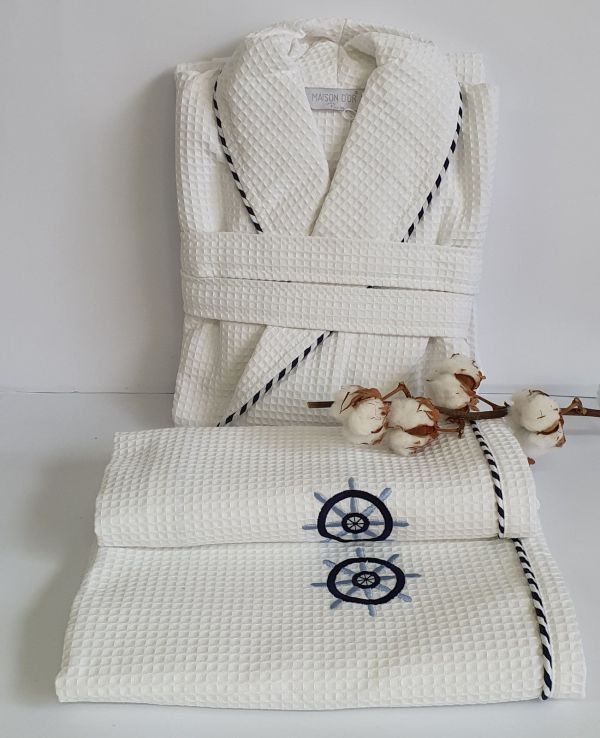 Халат набір чоловічий Maison D'or Marine White L