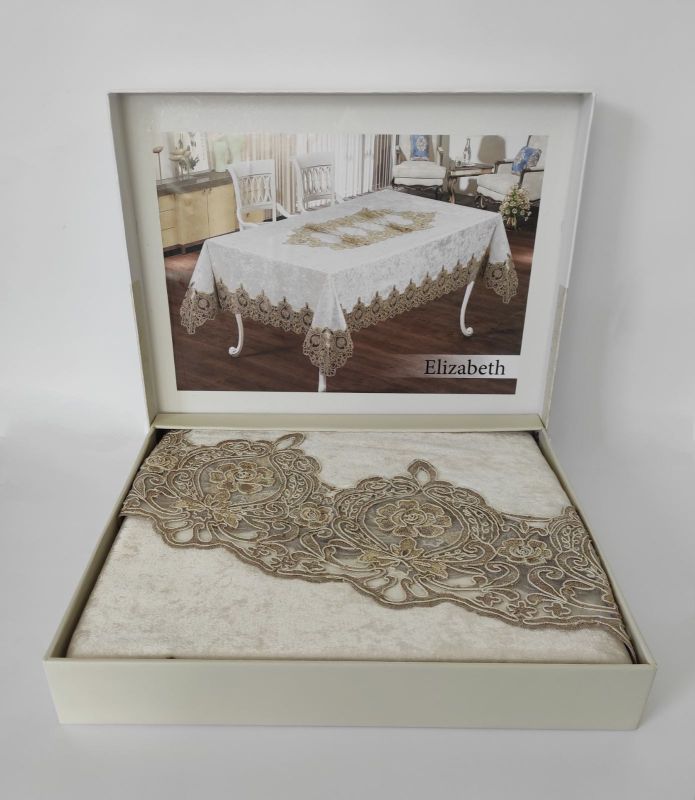 Скатертина Велюр Maison Royale 160x220 ovale Elizabeth Cream