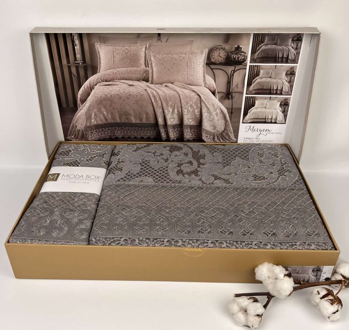 Покривало Moda Box 240х260 з наволочками Meryem Anthracite