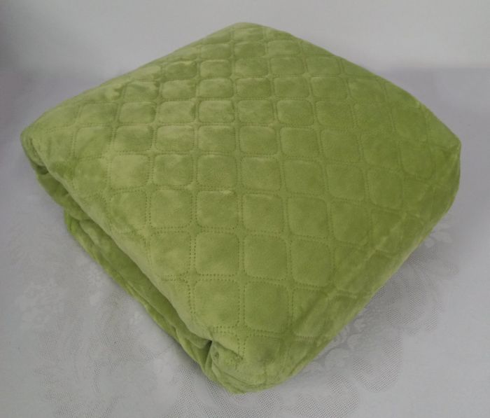 Покривало  ТЕП "ВЕЛЮР" 240*260см Light green Ромб круглий