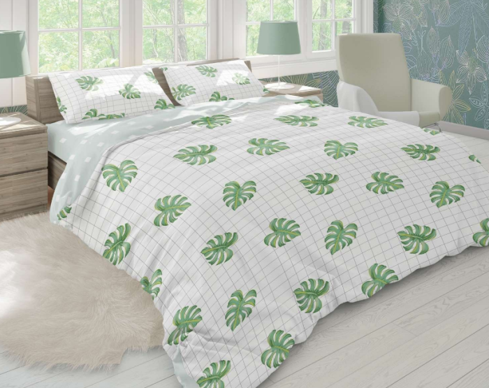 Комплект постільної білизни "ТЕП" двоспальний 363 Graphic Leaf, 70x70