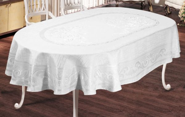 Скатертина Sagol тефлон 160x350 ovale Sgl-003 White