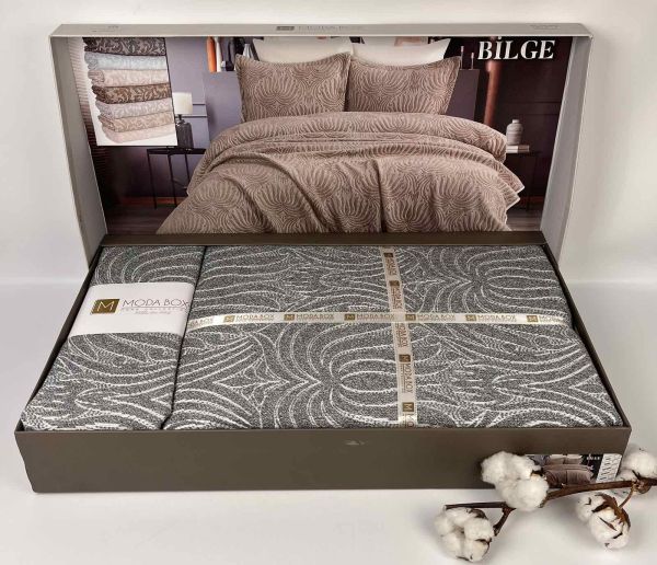 Покривало Moda Box 240х260 з наволочками Bilge Anthracite