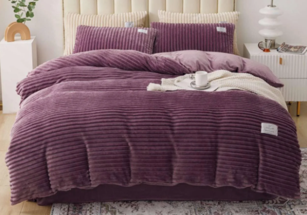 Велюрова постільна білизна (1281) євро Purple