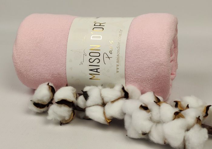 Простирадло на резинці 100x200 махра з наволочками Maison D'or Pink