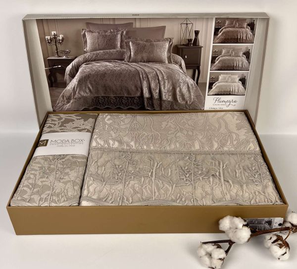 Покривало Moda Box 240х260 з наволочками Humeyra Gri