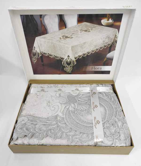 Скатертина Велюр Maison Royale 160x220 Flora Grey