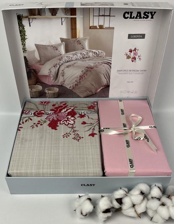 Постільна білизна CLASY ранфорс 200x220 см Lorinda V1 Pembe