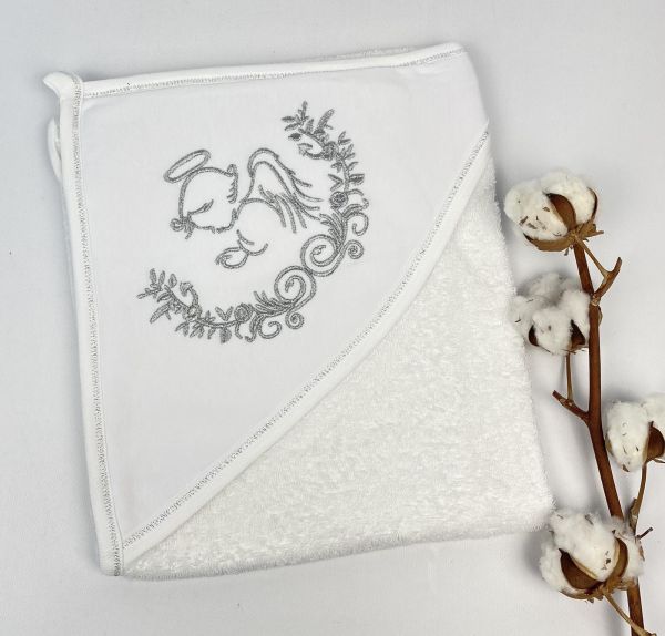 Крижма з кутиком Pedaliza baby White-silver мод 303