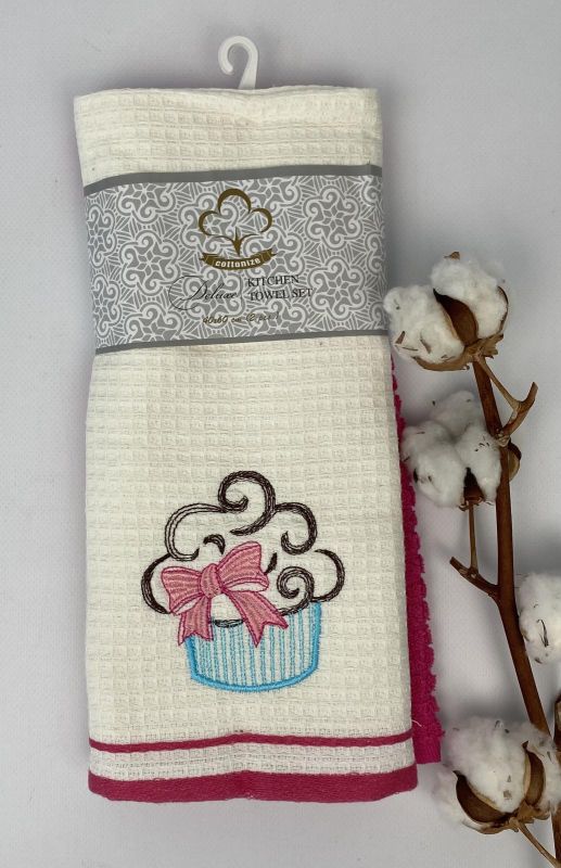 Набір кухонних рушників 2 шт Cottonize Cake Pink