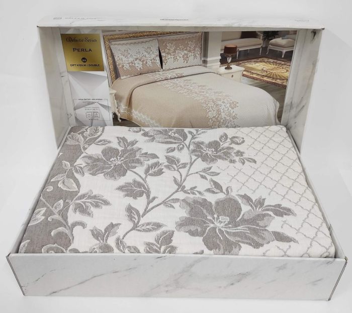 Покривало My Bed Жакард 240x260 з наволочками Perla Cappucino