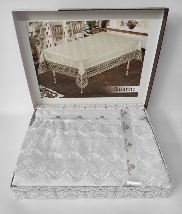 Скатертина з мереживом Maison Royale 140x180 ovale Susanne White