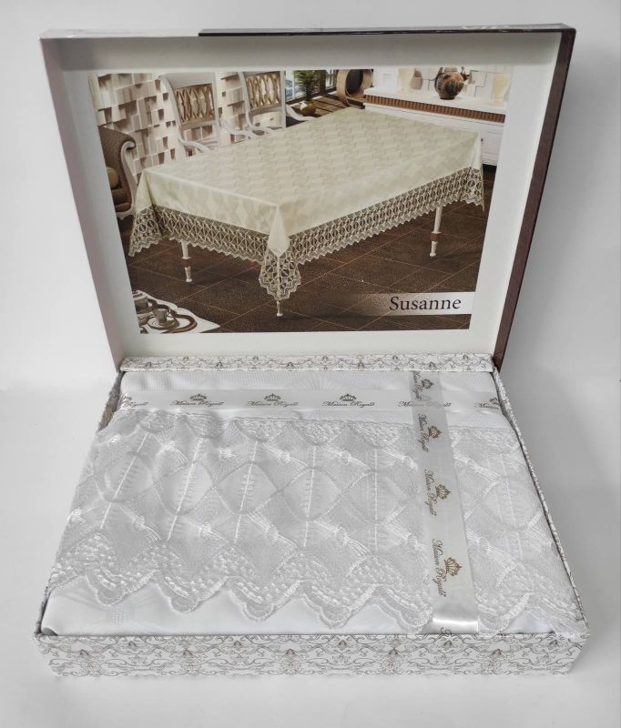 Скатертина з мереживом Maison Royale 140x180 ovale Susanne White