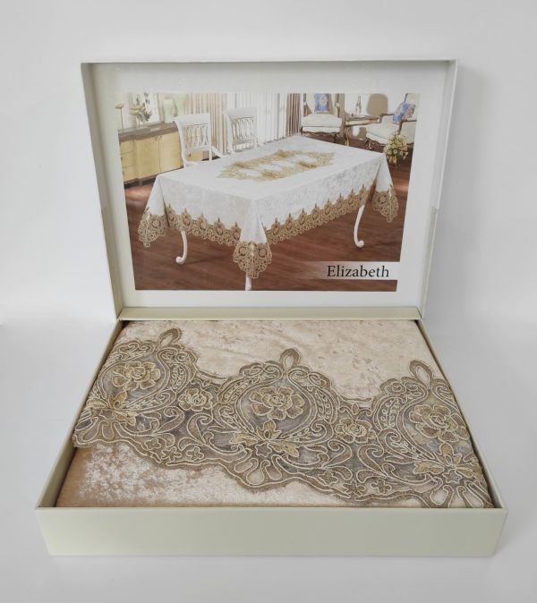 Скатертина Велюр Maison Royale 160x220 ovale Elizabeth Cappucino