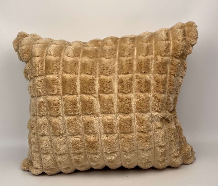 Наволочка велюрова "Клітка" 50x50 Beige