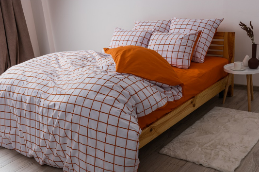 Комплект постільної білизни "Happy Sleep"сімейний (TERRACOTA Check 50*70)