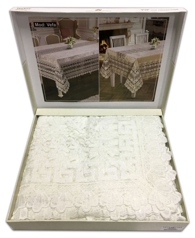 Скатертина Велюр Acme Tekstil 160x220 Vefa Krem