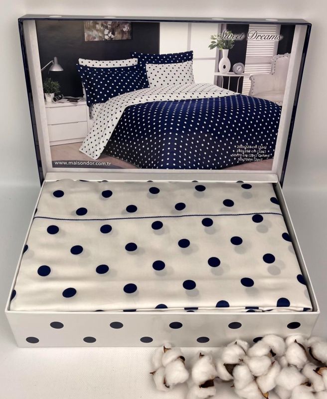 Постільна білизна Maison D'or сатин 200х220 Sweet Dreams Navy