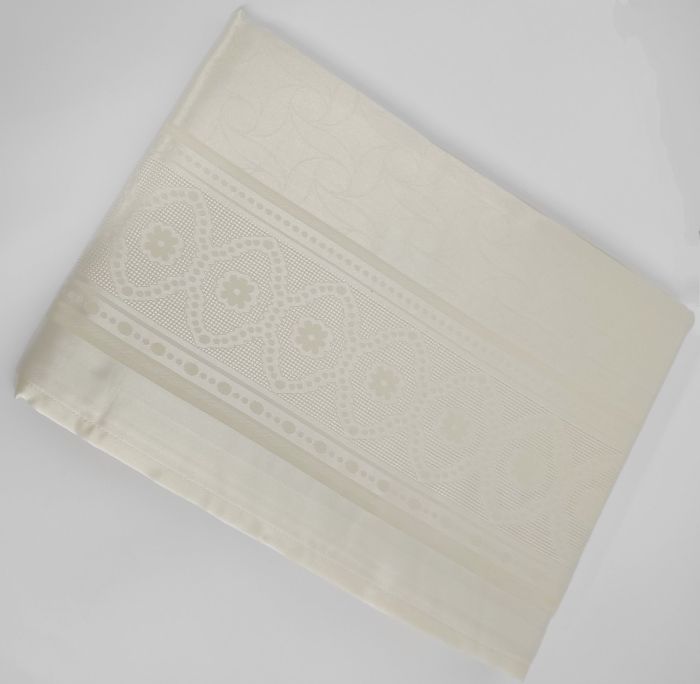 Скатертина Sagol тефлон 160x220 ovale St-052 Cream + 6 серветок *