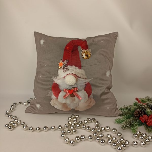 Наволочка велюр з підсвіткою 45x45 Gnomes Gray