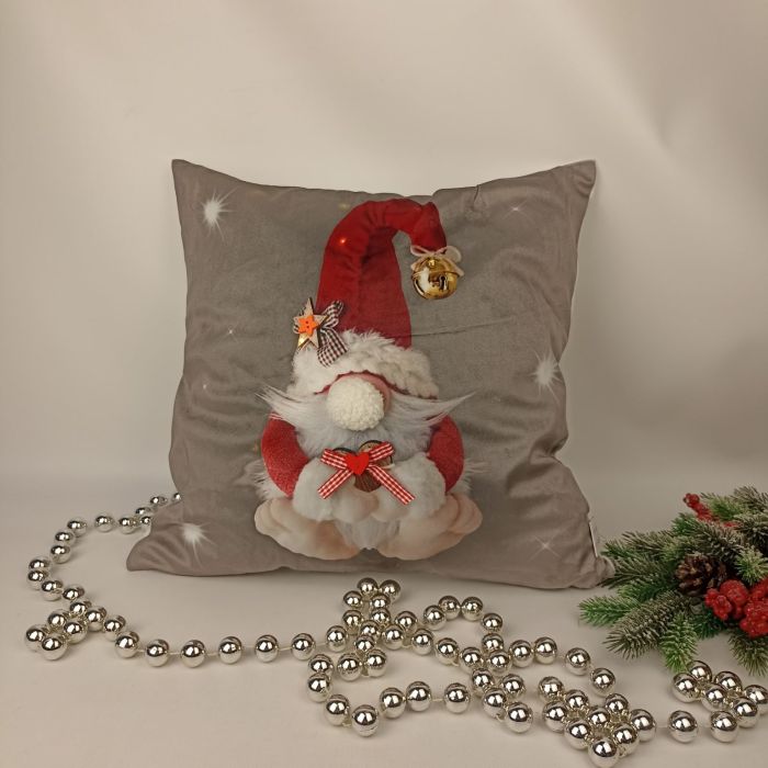 Наволочка велюр з підсвіткою 45x45 Gnomes Gray