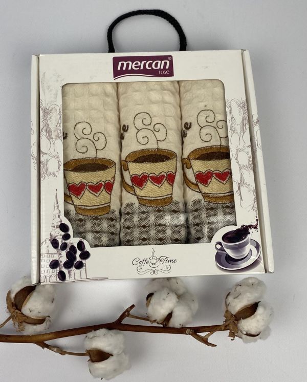 Набір вафельних рушників Mercan 3шт Coffee-5