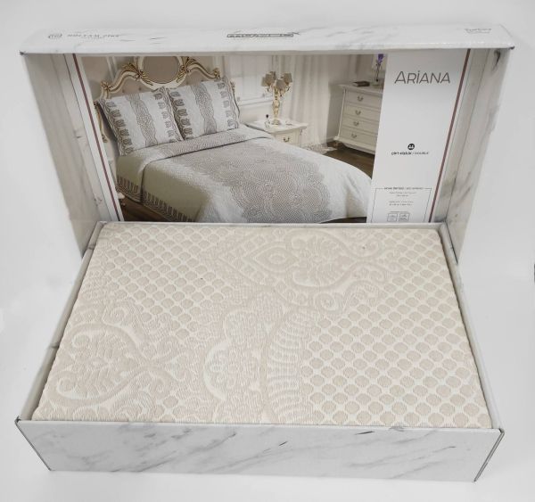 Покривало My Bed Жакард 240x260 з наволочками Ariana Beige