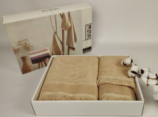 Рушники Maison D'or 3шт New Flora Beige