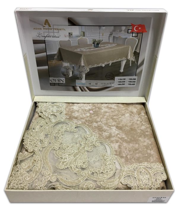 Скатертина Велюр Acme Tekstil 160x260 Odin Capiccino