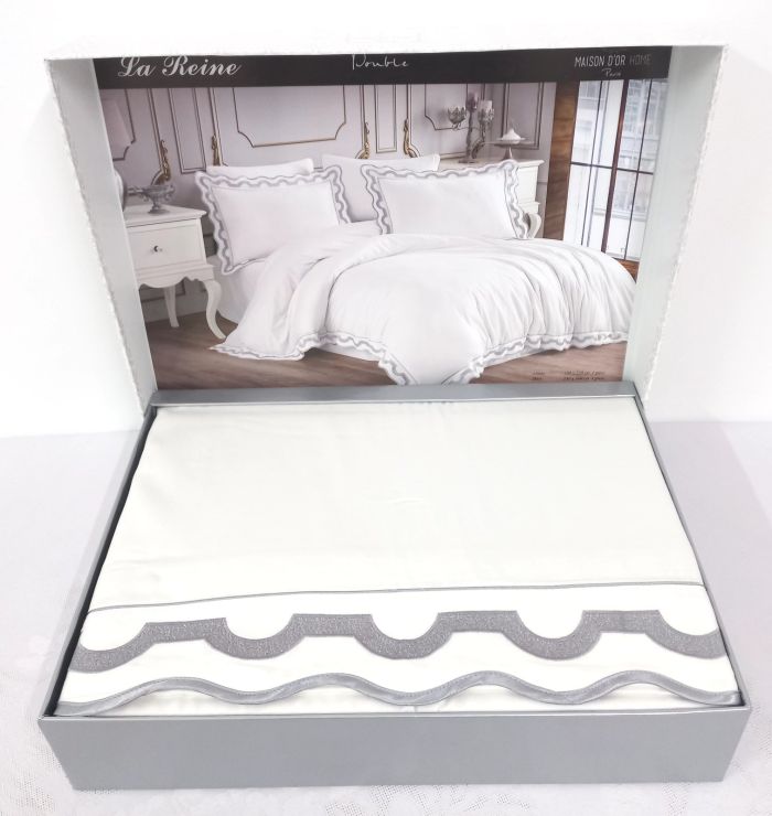 Постільна білизна Maison D'or сатин страйп 200х220 La Reine Grey