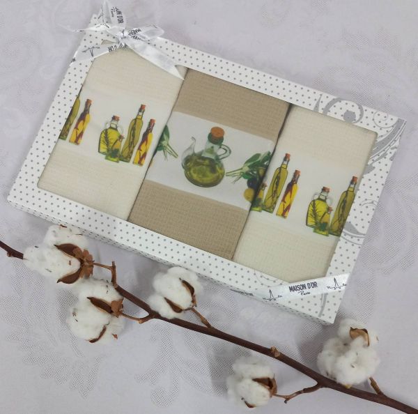 Подарунковий набір кухонних рушників Maison D'or Olive 2