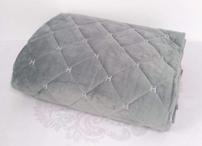 Покривало велюрове Model-3/1 (1163) 220х240 Gray