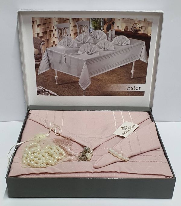 Скатертина Set Maison Royale 160x220+8 psc Ester Powder